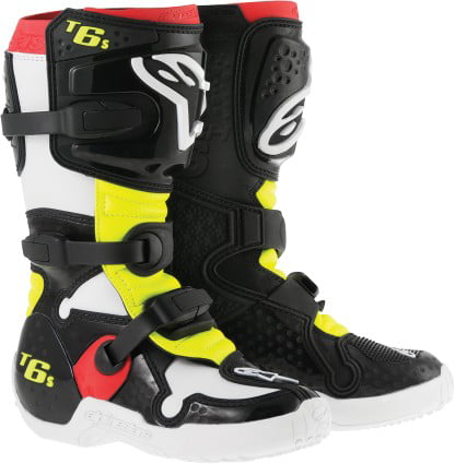 Youth Size 4 Motorcycle Black Yellow Alpinestars boots tech 6s 