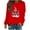 Red, variant on Cmfcve Ugly Christmas Pullover for Women Plus Size Fall Winter Long Sleeve Sweatshirt Crewneck Straight Shoulder Holiday Printed Top