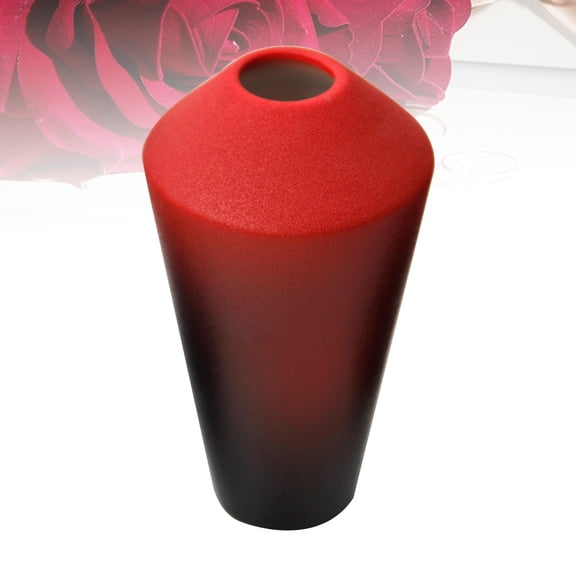 LOLIPPYY Red Ceramic Vase with Gradient Design, Home Decor for Living Room and Office