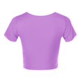 thumbnail image 5 of Fulijie Womens Fashion Summer Short Sleeve Cute Crop Tops Casual Basic Crewneck Slim Fit T Shirts Purple, 5 of 5