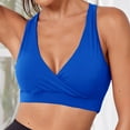 thumbnail image 4 of Bigersell Wireless Bra for Everyday Women's Sport Underwear Fitness Yoga Quick-drying Shockproof Vest Running Sport Bra Female Comfort Bra Regular Synthetic T-Shirt Bra Style 1622, Blue S, 4 of 7