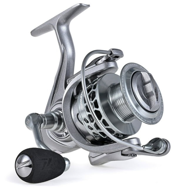 Moulinet de Pêche à Tirage avant Spinning 5,5:1 Rapport de Vitesse 10+1 Roulement Moulinet de Pêche pour Eau Douce Eau Salée