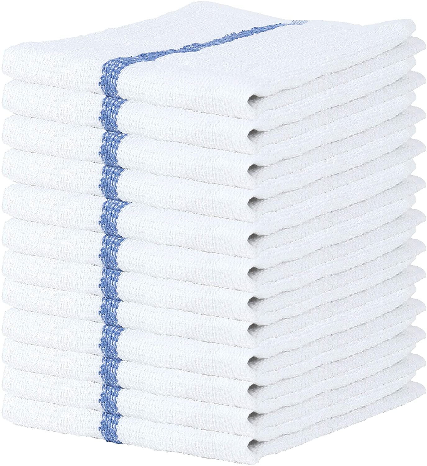 48 pack white /blue premium terry cloth towels bar mop towels 16x19 intex brand 