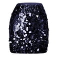 thumbnail image 2 of Busydd Skirts for Women Fashion Sequin Skirt for Women Solid Color Glitter Shiny Skirt Sparkly Night Out Party Skirts Invisible Zipper Mini Skirt, 2 of 5