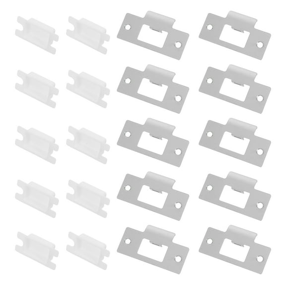 WHAMVOX 10 Sets Universal Door Strike Plate With Screws Deadbolt Strike Plate Stainless Steel Deadbolt Covers Frame Reinforcement Kit
