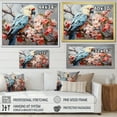 thumbnail image 4 of Designart "Exotic Grace In Blue Parrots" Parrot Floater Framed Canvas Art Print, 4 of 5
