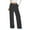Black, variant on Women's Pants Fashion Casual Pants For Women Striped Wide Leg Drawstring Elastic Waist Knit Baggy Sweat With Pockets