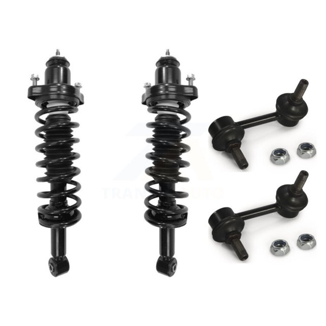 Transit Auto Rear Complete Shock Assembly and TQ Link Kit for Car 2008-2010 Mitsubishi Lancer ES DE with Naturally Aspirated Excludes GTS Models - Left Right Side (Driver Passenger) KSS-105190