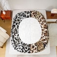 thumbnail image 5 of Castle Fairy Female Men Cheetah Print Twin Sheet Sets,Animal Print Patchwork Bedding, 5 of 7