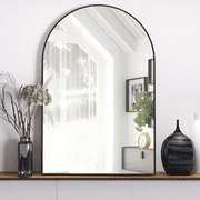 CONGUILIAO Arch Wall Mirror Bathroom Arched Mirror 20x30 Vanity Mirror Metal Black Mirror