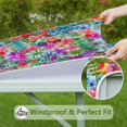 thumbnail image 6 of Floral Edge Tablecloth with Elastic Fit, Wrinkle-Resistant 34x34 Inch Polyester for Any Dining Space, 6 of 6