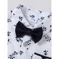 thumbnail image 6 of CARETOO Toddler Infant Boy Clothes Formal Suit Short Sleeves Shirt Suspender Pants Bowtie 3pcs Set, 6 of 16