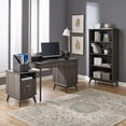 thumbnail image 5 of Eden Home Wood Writing/Computer Desk with Hutch in Smoke Oak, 5 of 7