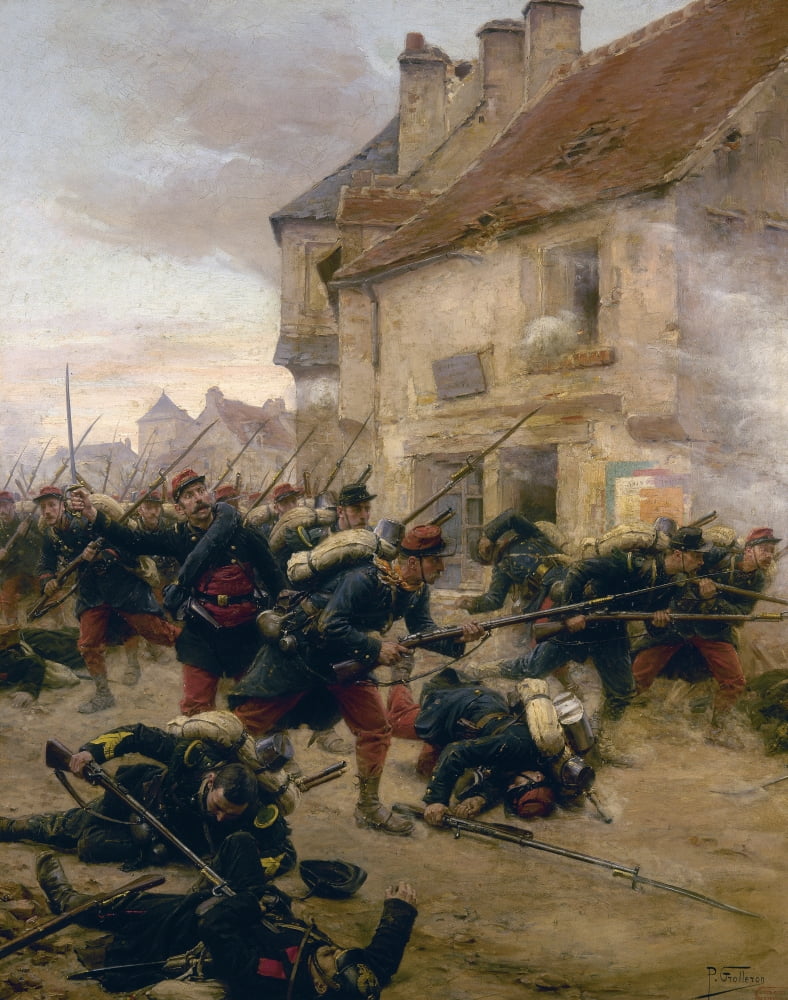 Franco Prussian War 1870 NThe Charge French Infantry Attack Prussian