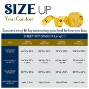 Color Sense 4-Piece 100% Cotton Percale Bed Sheet Set, Cool & Crisp Bedding, Queen, White