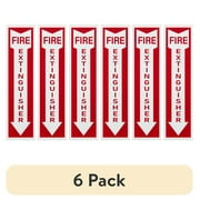 (6 pack) Pen+Gear FIRE EXTINGUISHER SIGN, 2x8 inches, High-Visibility Red, Lightweight, Clear Identification