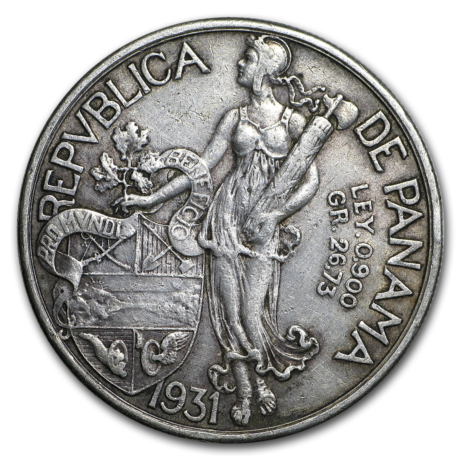 Panama Silver 1 Balboa Avg Circ (ASW .7734)