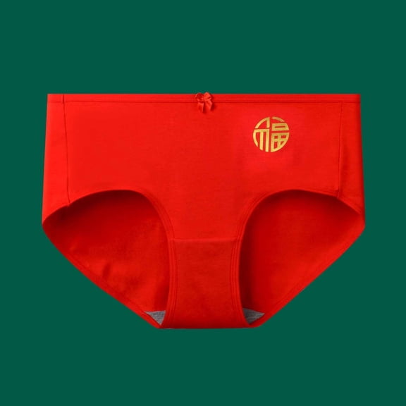 Cotton Underwear for Women Plus Size, Xunlbb Women's Red UnderwearSeamless Mid-waist Elastic Cotton Briefs For Women