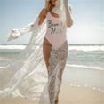 thumbnail image 4 of SAYOO Blusa de mujer encaje cardigan largo color sólido manga larga playa transparente SAYOO moda, 4 of 7
