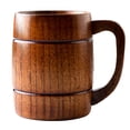 thumbnail image 2 of Deyuer Water Cup Easy to Clean Anti-Fade Eco-friendly Minimalistic Handle Drink Water Various Styles Jujube Wood Water Mug Home Supply,B, 2 of 7