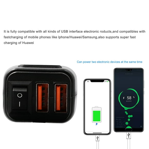onlyliua Liquidación de Rebajas de Hoy Cargador de Teléfono Usb Qc 3.0 para Manillar de Motocicleta, Soporte para Voltímetro