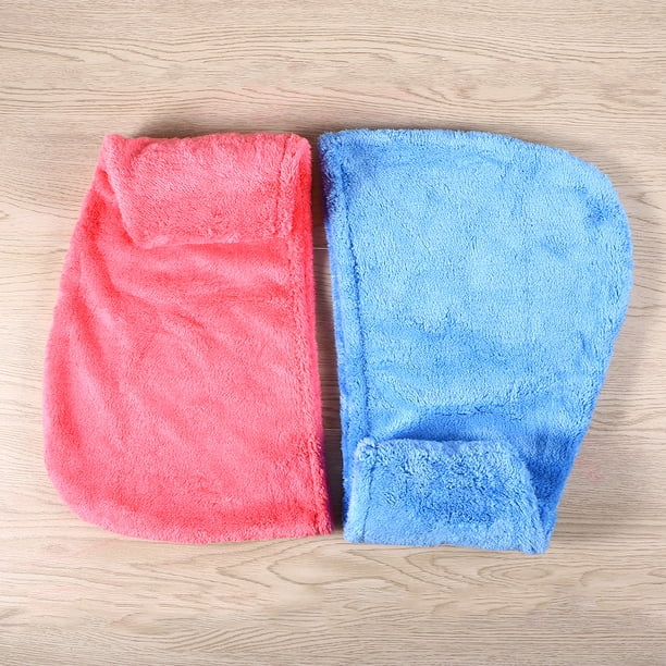PTOOTP 2 toallas para secar el cabello, ultra absorbentes, tipo turbante (rosa, rojo y azul)