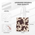 thumbnail image 2 of Canvas Bag Tote Bag Shopping Bag 16×15in Can Be Carried By Hand And Can Be Used For Daily Travel Such As Shopping And Going To Work Dark Brown Cow Pattern, 2 of 8