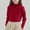 Red, variant on Girl's Mock Turtleneck Sweater Ribbed Knit Long Sleeve Pullover Soft Stretch Slim Fitted Top