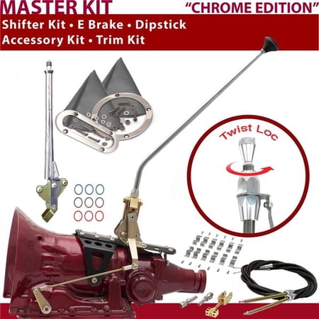 American Shifter PG Shifter Kit Chrome 23 in. E Brake Cable Clamp Trim Kit Dipstick for DD634