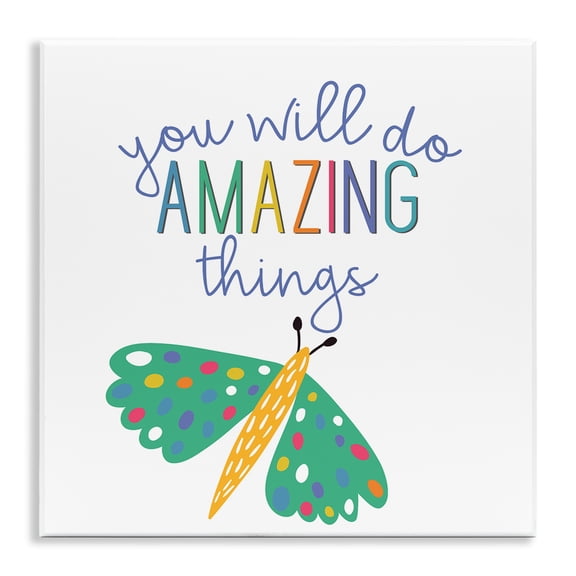 Stupell Industries Inspiring Do Amazing Things Quotes and Sayings Painting Unframed Art Print Wall Art, 12 x 12