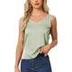thumbnail image 1 of INSPIRAR CHIC Top de Satén para Mujer Sin Mangas con Cuello en V Básico de Doble Tirante Talla XS Verde Guisante, 1 of 6
