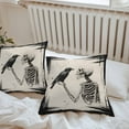 thumbnail image 4 of Outdoor Waterproof Pillow Covers Watercolor Halloween Crow Decorative Throw Pillow Protectors,Country Animal on Orange Pillowcase Cushion Cases for Patio Sofa Garden Couch,18x18in,Pack of 2, 4 of 9