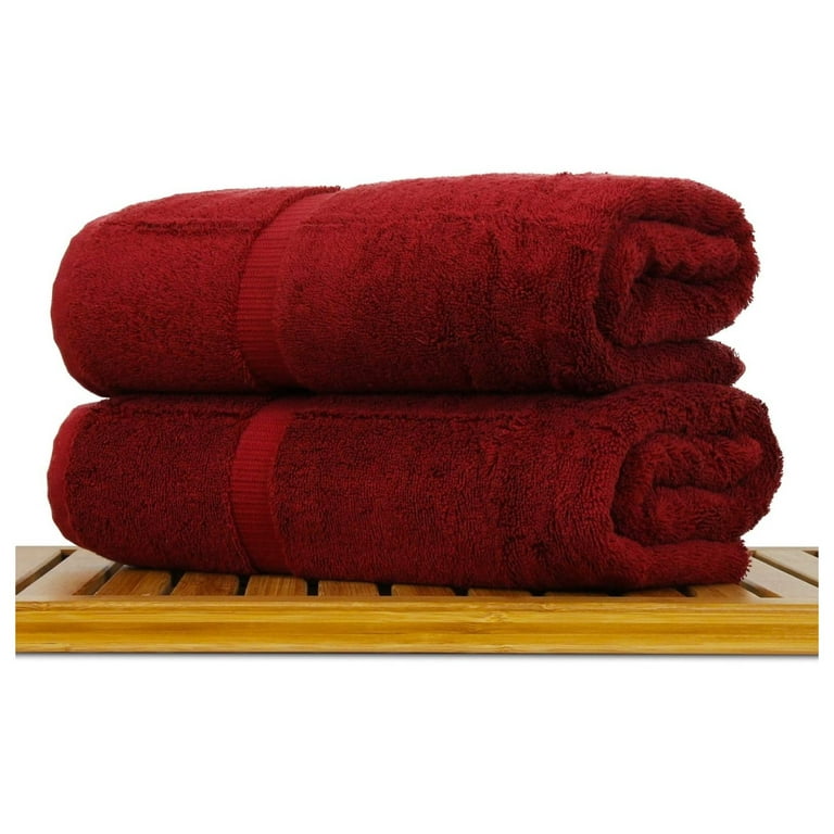 Luxury Hotel Spa Ultra Soft Bath Towels 100 Turkish Cotton Cranberry Set of 2 Walmart