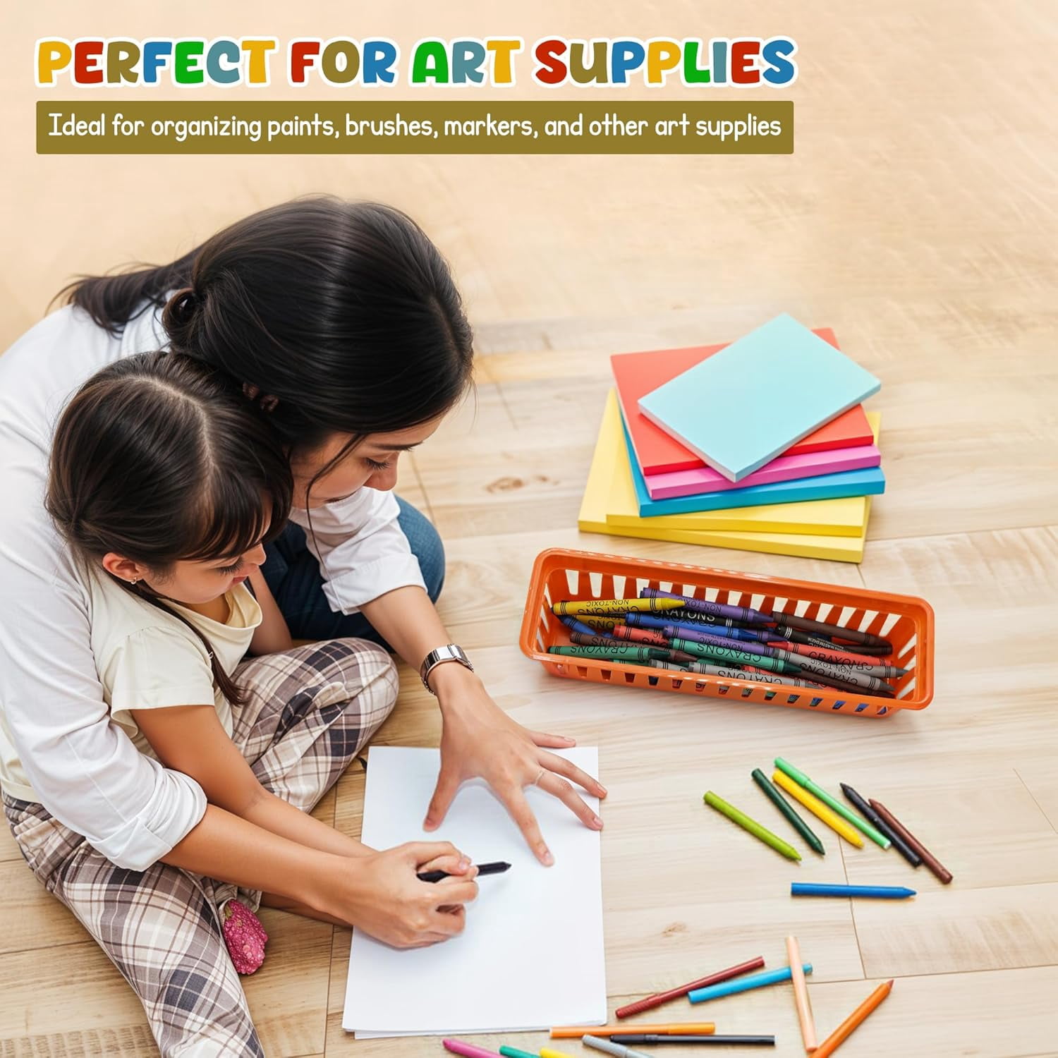 4E's Novelty 12 Pack Pencil Holders Colorful Plastic Desk Organizers Pen Baskets for Kids Classroom Supplies