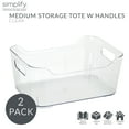 thumbnail image 2 of Simplify Built-in-Handles Plastic Storage Basket, 2 Pack, Clear, 2 of 9