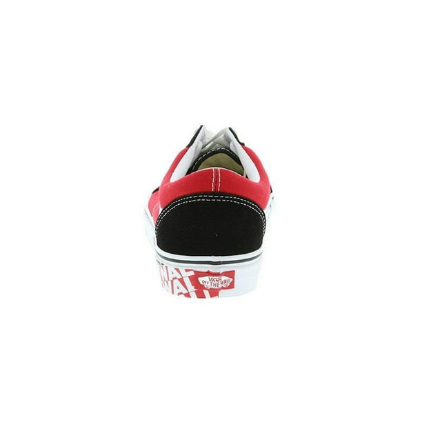 Vans Unisex Old Skool Sidewall Black/Racing Red Skate Sneakers (7.5 D(M) US Men) - Walmart.com