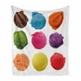 thumbnail image 1 of Ice Cream Soft Flannel Fleece Throw Blanket, Ice Cream Toppings with Colorful Various Flavor Yummy Summer Season Image, Cozy Plush for Indoor and Outdoor Use, 50" x 60", Multicolor, by Ambesonne, 1 of 6