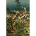 thumbnail image 2 of John George Wood 13x18 Gold Ornate Wood Frame and Double Matted Museum Art Print Titled - African Cobra, or Haje, and Gazelles. (1898), 2 of 4