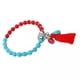 thumbnail image 1 of s con de turquesa de de + azul Zulema Pulseras del grano de la borla, 1 of 8