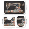 thumbnail image 3 of Shower Curtain Sets with Rugs 4 Piece with Non-Slip Rugs Toilet Lid Cover And Bath Mat Vintage Sewing Machine with Purple Flowers Waterproof Fabric Bath Curtain Sewing Gift for Bathroom Decor, 3 of 8