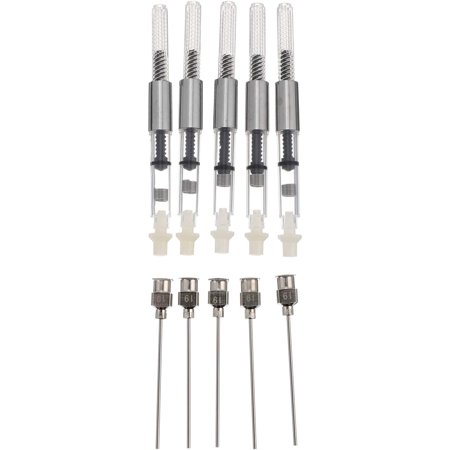 Spring Return Syringe 5 Pieces Fountain Pen Ink Syringe Filler Spring Syringe with Blunt ...