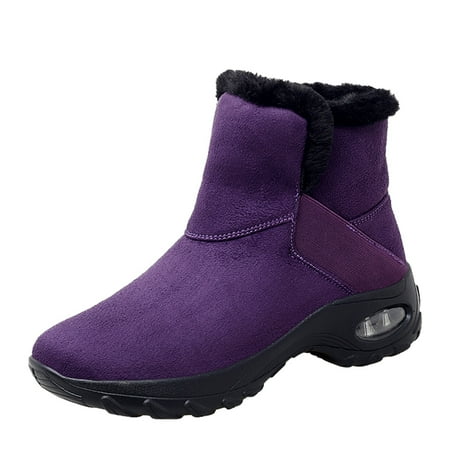 

Boots for Women Clearance Deals! Verugu Western Cowboy Low Heel Comfort Bootie Combat Boots for Women Snow Boots Plus Velvet Warm Women s Shoes In Tube Air Cushion Sole Outdoor Casual Shoes Purple 42