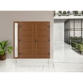 Front Exterior Prehung MetalPlastic Double Doors / MANUX 8111 Walnut