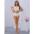 thumbnail image 4 of Unique Bargains Women's Lace Bra and Panty Sets Wire-free Bras Lingerie Set White 38 E, 4 of 6