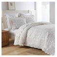 thumbnail image 2 of 3-Piece 100% Cotton Oversized Bedspread Lightweight Quilt Coverlet Embroidery Farmhouse Bedding Set T0 (Tj Beige, Queen (100"x106")), 2 of 7
