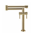thumbnail image 3 of Solid Brass Hot&amp;Cold Pot Filler Tap Deck Mounted Kitchen Faucet Brushed Golden ,High Water Flow Rate, 3 of 7