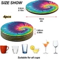 thumbnail image 4 of Colorful Tie Dye Design Swirl02 Drinks Coasters, Non-Scratch Cork Base Round Cups Mats for for Wooden Coffee Table, Cool Housewarming Gift for Home Decor, 4 of 7