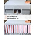 thumbnail image 7 of Red Blue Stripe Wrap Around Bed Skirts for Queen Bed 16" Drop,Bed Skirt with Adjustable Elastic Belt Dust Ruffle Bed Valance for Bedroom Gradient Geometric White Vertical Striped Bed Frame Cover, 7 of 7
