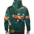 thumbnail image 7 of Naloa Koi Pond Lilies Men's Casual Hooded Collar Drawstring Hoodies Pullover Sweatshirts Casual Long Sleeve Shirts-4X-Large, 7 of 7