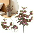 thumbnail image 2 of Artificial Perilla Leaves Greenery Stems, 17.7" Large Foliage Picks Purple-Green Leaves, Lifelike Botanic Decor for Floral Arrangement, Home Shelf Centerpiece Wedding Party Indoor, 2 of 7